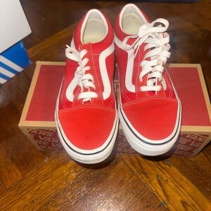Vans Racing Red and True White Old Skool Sneakers